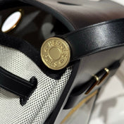 HERMES 25S MINI HERBAG 20 IN SAGE GRAY CANVAS GOLD HARDWARE