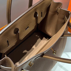 25S HERMES BIRKIN 30 IN COFFEE CALFSKIN GOLD HARDWARE