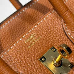 HERMES 25S MEDIUM BIRKIN 25 IN BURNT ORANGE CALFSKIN GOLD HARDWARE
