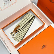 25S HERMES BAG STRAP LIGHT YELLOW 85 IN CANVAS GOLD HARDWARE