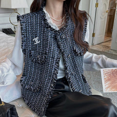 CHANEL 25S ROUND NECK TWEED VEST STYLE 151
