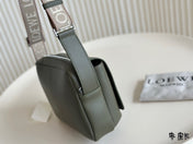 XS MILITARY MESSENGER 23 BAG IN DARK KHAKI GREEN CALFSKIN