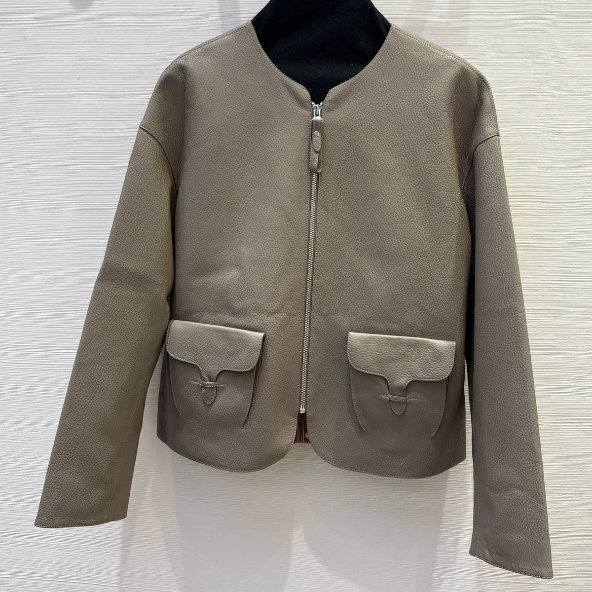 HERMES 25S SHORT LEATHER JACKET 059