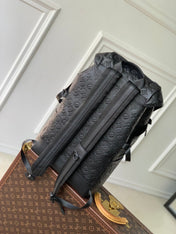 GETAWAY BACKPACK 50 IN BLACK MONOGRAM ECLIPSE CANVAS AND CALFSKIN EMBOSSED LOGO