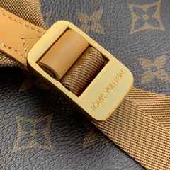 OUTDOOR BACKPACK 44 IN BEIGE CALFSKIN AND BROWN MONOGRAM CANVAS