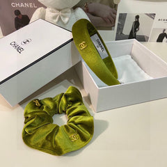 OLIVE GREEN VELVET HAIRBAND 124629