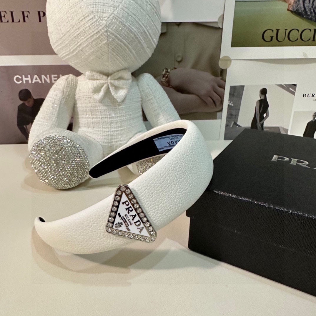 WHITE CALFSKIN HAIRBAND 154898