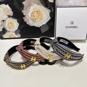 NAVY BLUE MIX LIGHT YELLOW FABRIC HEADBAND 168585