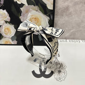 WHITE MIX BLACK SILK HEADBAND 168589