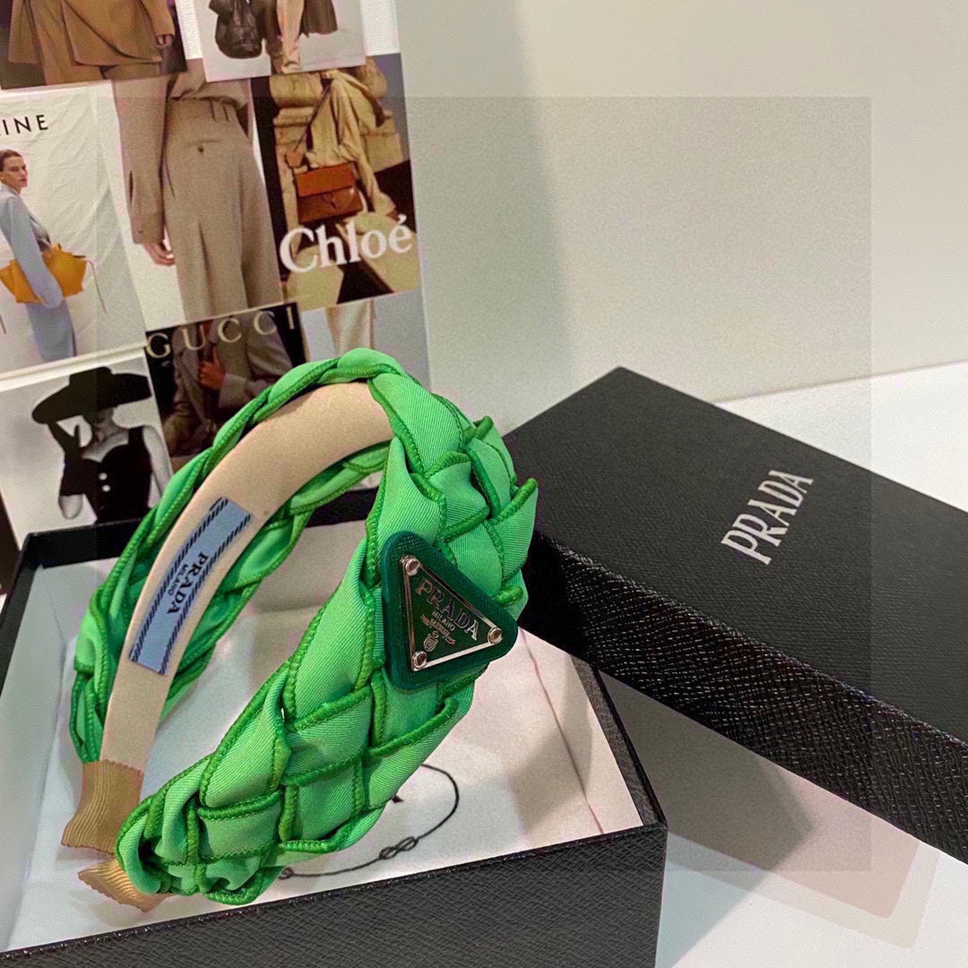 GREEN FABRIC BRAIDED HAIRBAND 344761