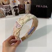 BEIGE FABRIC BRAIDED HAIRBAND 344763