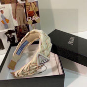 BEIGE FABRIC BRAIDED HAIRBAND 344763