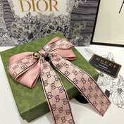 RIBBON BOW HAIR CLIP IN BABY PINK RE-NYLON ATTACHED PEARL 358259