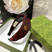 CURRANT RED MONOGRAM CANVAS HAIRBAND 369305