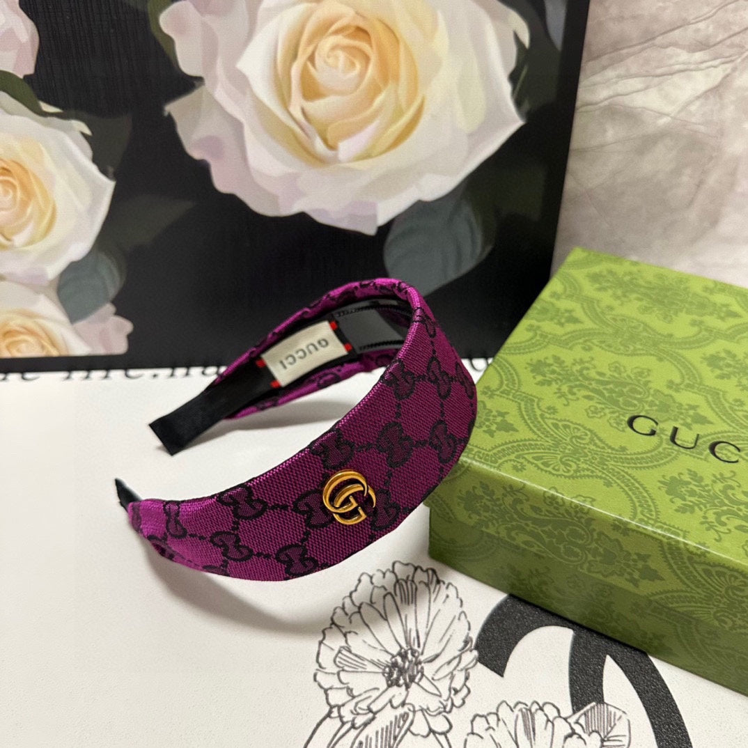 FUCHSIA PINK MONOGRAM CANVAS HAIRBAND 369307