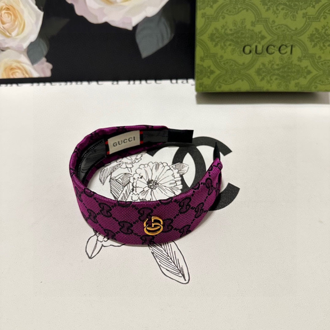 FUCHSIA PINK MONOGRAM CANVAS HAIRBAND 369307