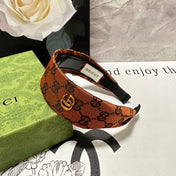 GINGER ORANGE MONOGRAM CANVAS HAIRBAND 369309