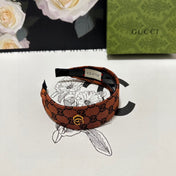 GINGER ORANGE MONOGRAM CANVAS HAIRBAND 369309
