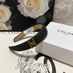 BLACK RAFFIA WOVEN HAIRBAND 400479