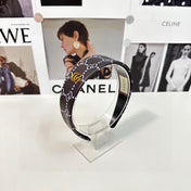 HEADBAND IN BLACK MONOGRAM PRINT LAMBSKIN 412506