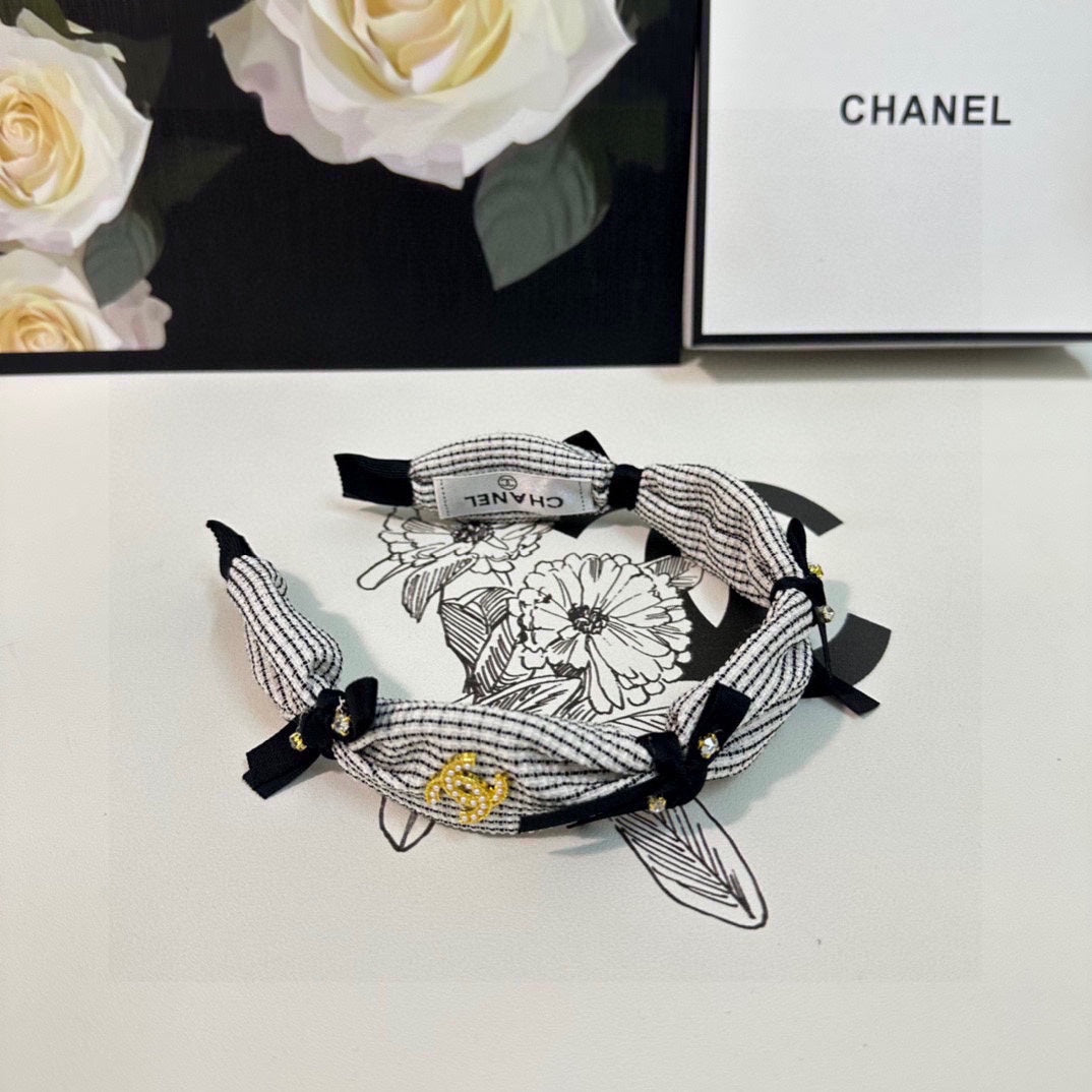 WHITE MIX BLACK FABRIC HAIRBAND 412462