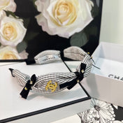 WHITE MIX BLACK FABRIC HAIRBAND 412462