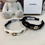 WHITE FABRIC HAIRBAND WITH CRYSTAL 412474