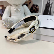 WHITE FABRIC HAIRBAND WITH CRYSTAL 412474