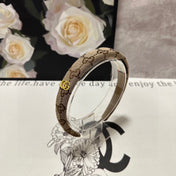HAIRBAND IN BEIGE AND EBONY CANVAS 432816
