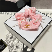 FLAMINGO PINK WRINKLED FABRIC SCRUNCHIE 432825