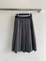 PRADA 26S PLEATED MIDI SKIRT 648