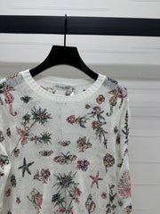 DIOR FLORAL EMBROIDERED KNITTED LONG-SLEEVE TOP 276696