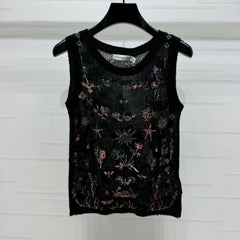 DIOR FLORAL EMBROIDERED KNITTED TANK TOP 276692