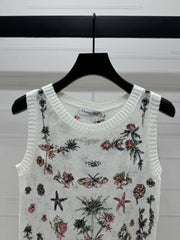 DIOR FLORAL EMBROIDERED KNITTED TANK TOP 276693