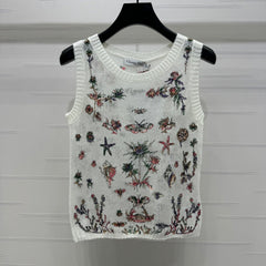 DIOR FLORAL EMBROIDERED KNITTED TANK TOP 276693