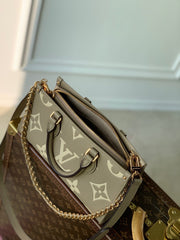 ONTHEGO EAST WEST BAG 25 IN GREEN MONOGRAM EMBOSSED COWHIDE