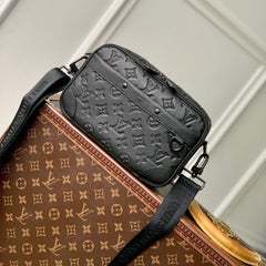ALPHA NANO BAG 24 IN BLACK MONOGRAM SHADOW EMBOSSED COWHIDE