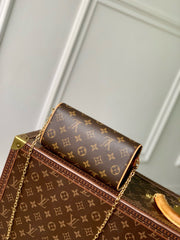 POCHETTE CAMILLE BAG 20 IN BROWN MONOGRAM COATED CANVAS