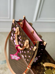 ONTHEGO PM CHERRY BLOSSOM IN SAKURA BROWN MONOGRAM COATED CANVAS