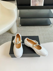 MARY JANE SHOES WHITE SHEEPSKIN