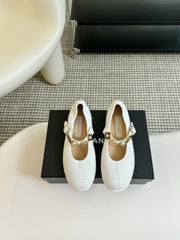 MARY JANE SHOES WHITE WOOL TWEED