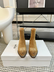 ANKLE BOOTS 45 MM IN PEANUT BROWN SUEDE