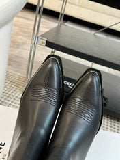 ANKLE BOOTS 45 MM IN BLACK CALFSKIN