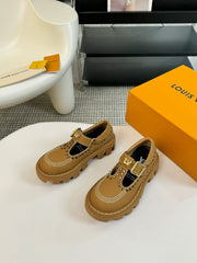 LV CHECKER MARY JANE IN PEANUT BROWN CALFSKIN