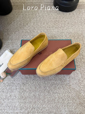 LP 26S ESPADRILLE LOAFERS IN YELLOW SUEDE WITH JUTE TRIM