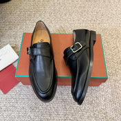 LP 26S MONK STRAP LOAFERS IN BLACK CALFSKIN SILVER HARDWARE