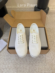LP 26S LACE-UP SNEAKERS IN CREAM WHITE SUEDE