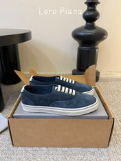 LP 26S LACE-UP SNEAKERS IN NAVY BLUE SUEDE