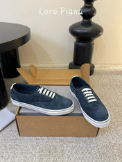 LP 26S LACE-UP SNEAKERS IN NAVY BLUE SUEDE