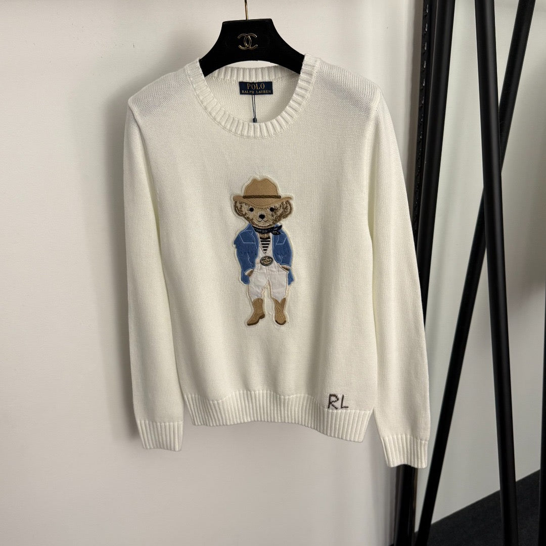 RALPH LAUREN 25S PULLOVER SWEATER WITH BEAR EMBROIDERY 260